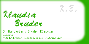 klaudia bruder business card